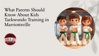 What Parents Should Know About Kids Taekwondo Training in Marriottsville