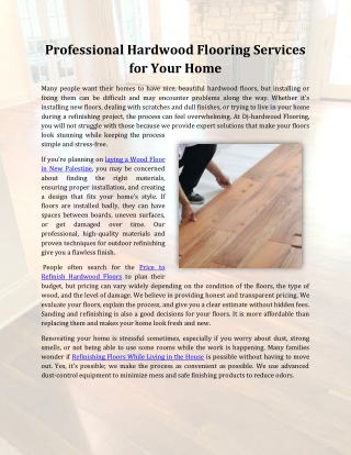 Professional Hardwood Flooring Services for Your Home