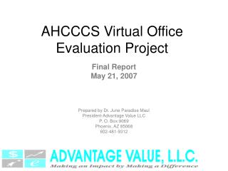 AHCCCS Virtual Office Evaluation Project