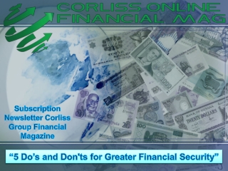 Subscription Newsletter Corliss Group Financial Magazine