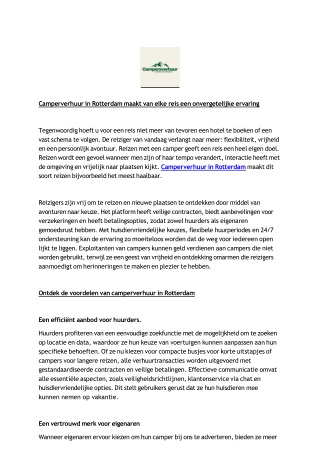 PDF 1 - Camperverhuur in Rotterdam maakt van elke reis een onvergetelijke ervaring