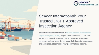 DGFT Approved Inspection Agency in India | Seacor International