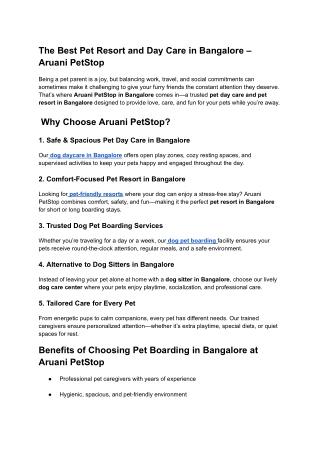 Why Aruani Pet Stop is the Perfect Daycare & Resort for Your Pets