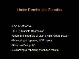 Linear Discriminant Function