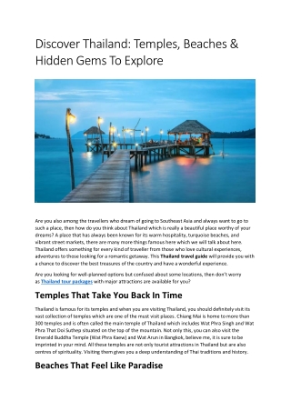 Thailand travel guide by Turban Adventures