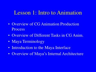 Lesson 1: Intro to Animation