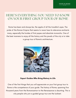 Here’s Everything You Need to Know on Your First Group Tour of Rome