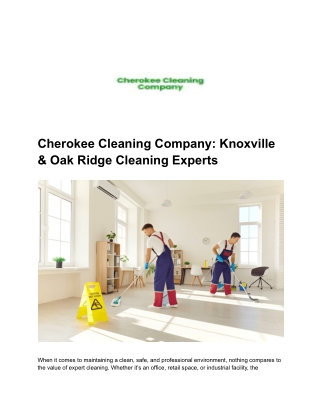 Cherokee Cleaning Company_ Knoxville & Oak Ridge Cleaning Experts