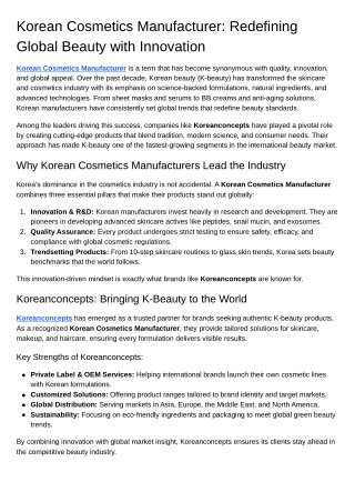 Best Korean Cosmetics Manufacturer