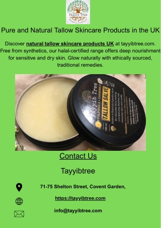 Pure and Natural Tallow Skincare Products in the UK