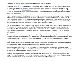 Ginger Beer for Wellness Spicy Flavors and Health Benefits for Today’s Consumers