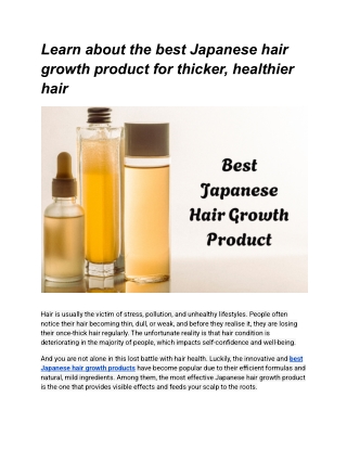 Best Japenese Hair Growth Product
