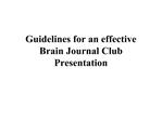 Guidelines for an effective Brain Journal Club Presentation