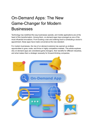 On-Demand Apps: The New Game-Changer for Modern Businesses