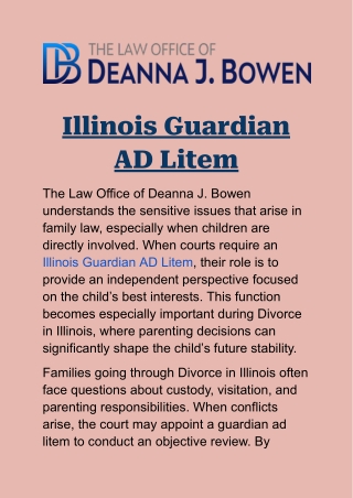 Illinois Guardian AD Litem: The Law Office of Deanna J. Bowen