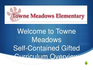 Welcome to Towne Meadows Self-Contained Gifted Curriculum Overview