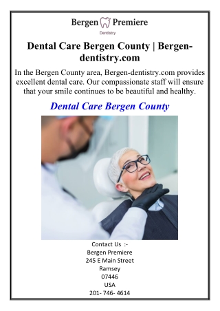 Dental Care Bergen County | Bergen-dentistry.com