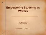 Empowering Students as Writers