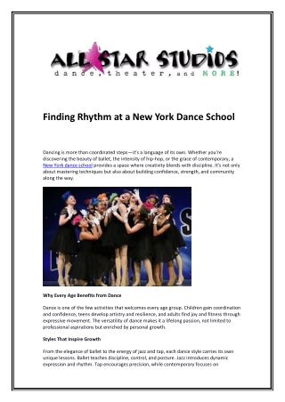 Finding Rhythm at a New York Dance School.docxs