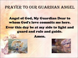 Prayer to Our Guardian Angel