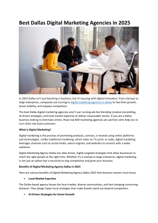 Best Dallas Digital Marketing Agencies in 2025