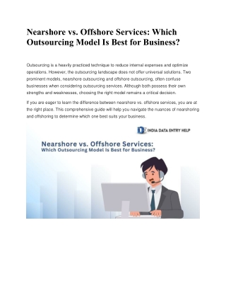 Nearshore vs Offshore Services Which Outsourcing Model Is Best for Business