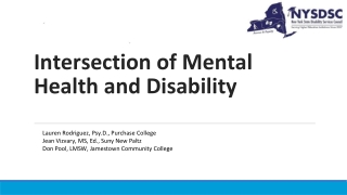Intersection of Mental Health and Disability