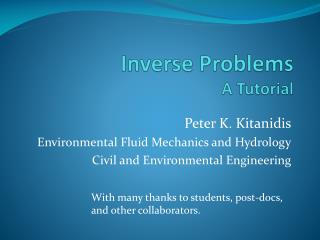 Inverse Problems A Tutorial