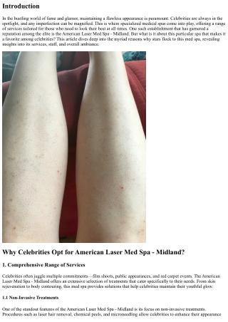Why Celebrities Love American Laser Med Spa – Midland