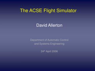 The ACSE Flight Simulator