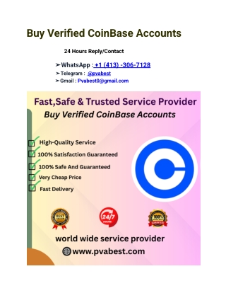 How To Buy Verified Coinbase Accounts Usa
