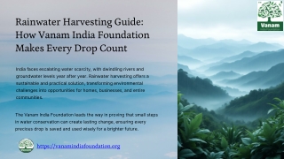 Rainwater Harvesting Guide How Vanam India Foundation Makes Every Drop Count