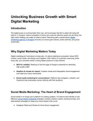 Unlocking Business Growth with Smart Digital Marketing
