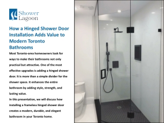 How a Hinged Shower Door Installation Adds Value to Modern Toronto Bathrooms