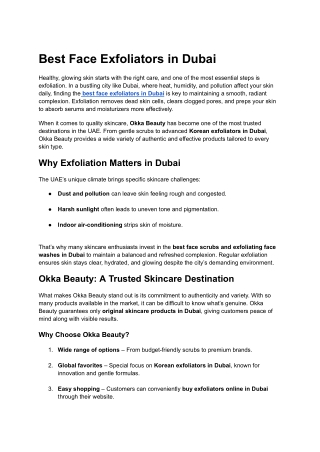 Best Face Exfoliators in Dubai