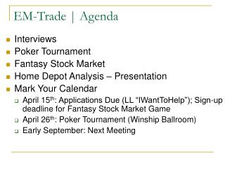 EM-Trade | Agenda