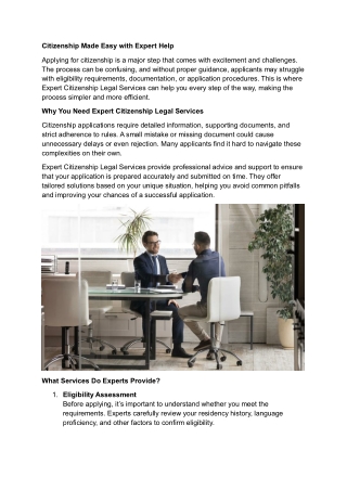 Easy Citizenship Applications with Expert Legal Support