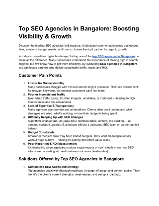 Top SEO Agencies in Bangalore_ Boosting Visibility & Growth