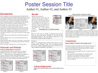 Poster Session Title