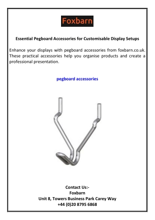 Essential Pegboard Accessories for Customisable Display Setups