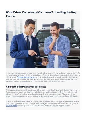 Commercial Car Loan in Melbourne