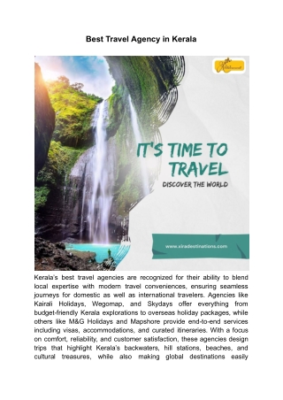 Best Travel Agency in Kerala