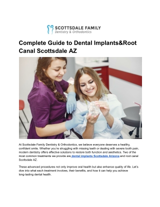 Complete Guide to Dental Implants&Root Canal Scottsdale AZ