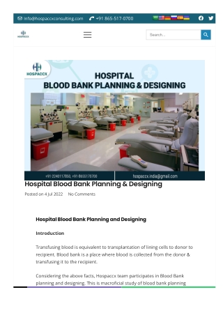 Hospital Blood Bank Planning And Designing Hospaccx