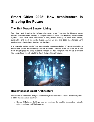 Smart Cities 2025: How Architecture Is Shaping the Future