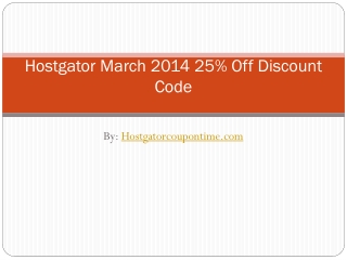 Hostgator March 2014 25% Off Discount Code