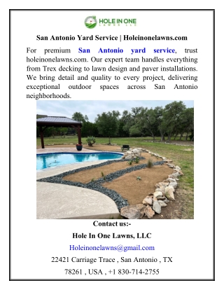 San Antonio Yard Service  Holeinonelawns