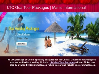 LTC Packages To Goa- The Evergreen Destination of Goa