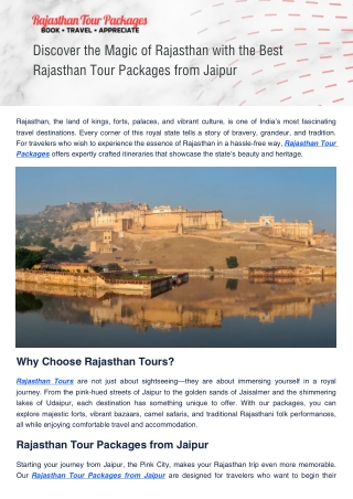 Explore Jaipur’s Heritage and Markets with Our Jaipur Tour Package