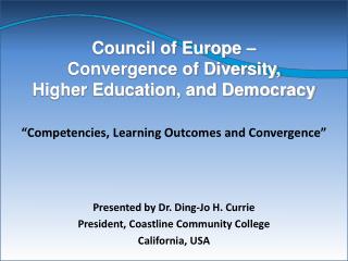 Council of Europe – Convergence of Diversity, Higher Education, and Democracy